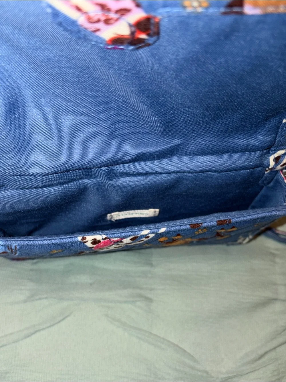 Vera Bradley Blue Quilted Crossbody with Dog Print